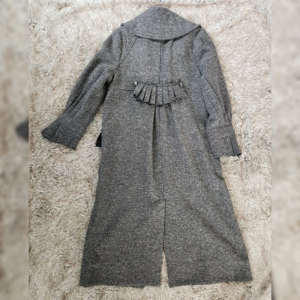 Free People Ellington Duster Coat In Charcoal Gray‎ Wool Blend Button Front